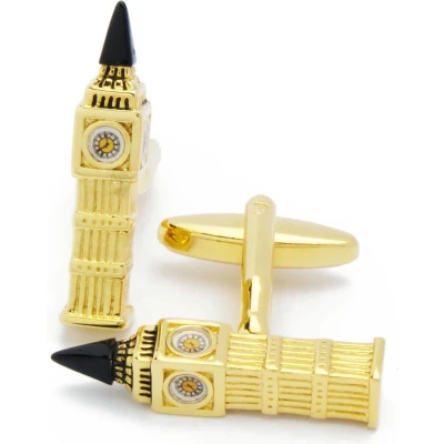 Afbeelding van Manchetknopen Big Ben Gebouw Toren Goudkleurig