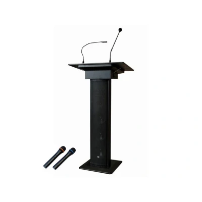 Afbeelding van BST AMC73B conferentie lessenaar met 2 draadloze UHF microfoons