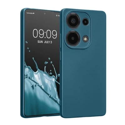 Afbeelding van kwmobile Metallic telefoonhoesje van TPU geschikt voor Xiaomi Redmi Note 13 Pro 4G Flexible case smartphone In carabisch blauw