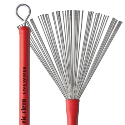 Afbeelding van Vic Firth Wire Jazz Brushes Live Wires Retractable Red Handle