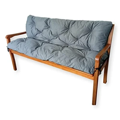 Afbeelding van 4L Textil Kussen voor tuinbank, schommelbank, bankkussen, zitkussen en rugkussen, bekleding, tuinkussen, onderhoudsvriendelijk, palletzitkussen, 100 x 50 cm, beige