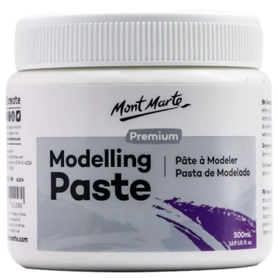 Afbeelding van Mont Marte Modelleerpasta 500ml Wit Ideaal voor 3D effecten Geschikt Acryl en Olieverfschilderijen Textuurpasta Canvas
