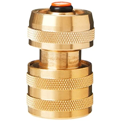 Afbeelding van Spear &amp; Jackson BWF6 slangaansluiting met waterstop, goud, 5 x 3 cm