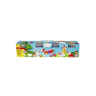 Afbeelding van Eberhard Faber kinderklei 4x in beker 140 gram oranje, roze, groen, paars EF 572510