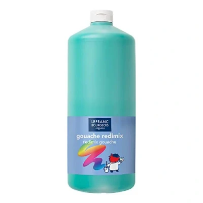 Afbeelding van Lefranc Bourgeois 188288 Redimix plakkaatverf, Tempera kinderverf, gebruiksklare gouacheverf, 2000 ml fles Emerald Green