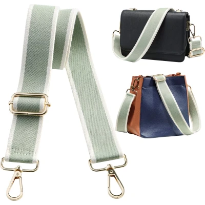 Afbeelding van Navaris muntgroene tassenriem verstelbaar Gouden gespen Schouderband voor tas Bag strap 75 tot 138 cm lang Vervangende riem