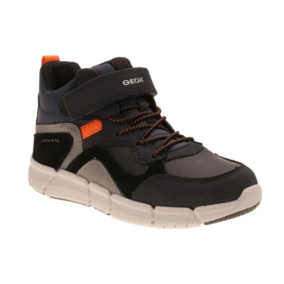 Afbeelding van Geox Flexyper BOY ABX Sneakers hoog voor kinderen, Maat: 32, Navy/orange Leer en textiel