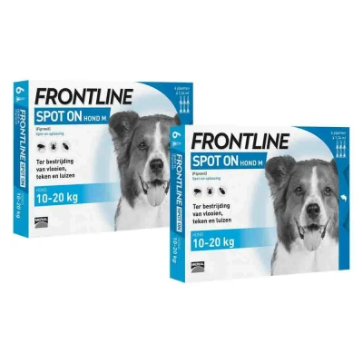 Afbeelding van 2x Frontline Spot On Anti Vlooien en Teken Druppels Hond M 10 20 kg 3 pipetten