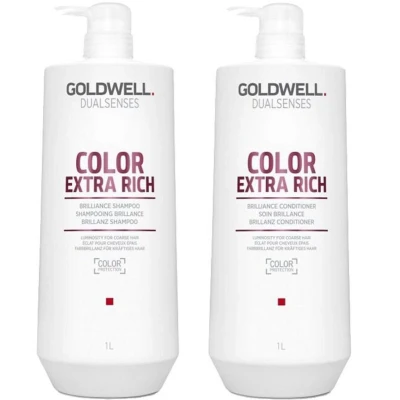 Afbeelding van Goldwell Dualsenses Color Extra Rich Brilliance Shampoo 1000ml + Conditioner bundel/set/pakket