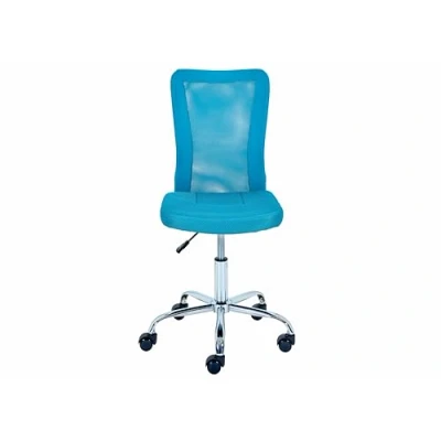 Afbeelding van Inter Link Kinderbureaustoel Ergonomische draaistoel In hoogte verstelbaar Verchroomde metalen voet Ademende mesh stof bekleding 360 draaibaar Turquoise Bonnie