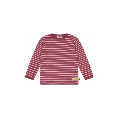 Afbeelding van loud + proud Shirt met strepen, van biologisch katoen, GOTS gecertificeerd, rood (rouge), 110 116