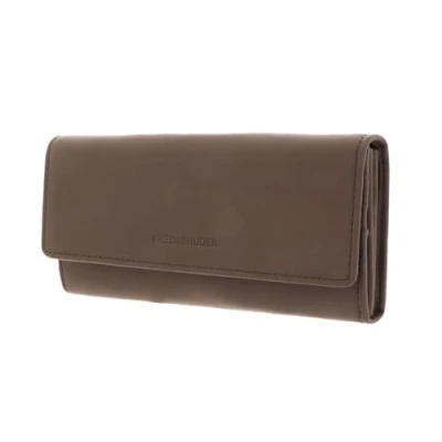 Afbeelding van FREDsBRUDER Leren Portemonnee PGL Flappy Wallet Taupe Bruine