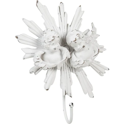 Afbeelding van Clayre &amp; Eef Witte Wandhaak 15*5*23 cm 6PR3519
