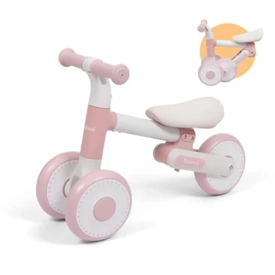 Afbeelding van Baninni Opvouwbare Loopfiets 1 3 Jaar Azura Roze Wit