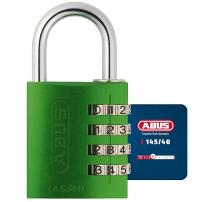 Afbeelding van ABUS Cijferslot 145/40 groen kofferslot, kastslot en nog veel meer aluminium hangslot individueel instelbare cijfercode veiligheidsniveau 4