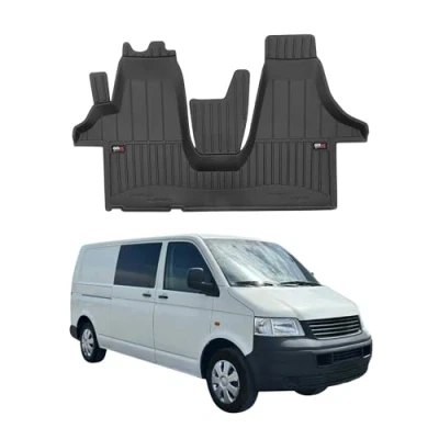 Afbeelding van OMAC Rubberen voetmatten compatibel met VW Transporter T5 2003 2015 Premium rubber, zwart, 1 delig