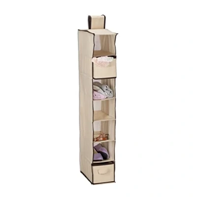 Afbeelding van Relaxdays kast organizer hangend 7 vakken grote kledingkast stof 2 lades