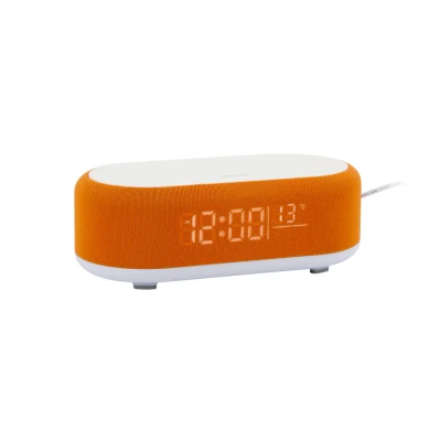 Afbeelding van Karlsson Wekker Vogue Met Telefoonoplader En Blue Tooth Speaker Helder Oranje 19,8x9,8x7cm Nice thingZ alarmklok