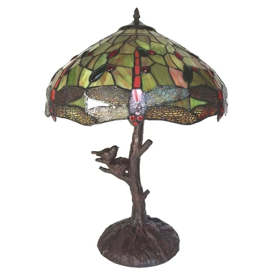 Afbeelding van Clayre &amp; Eef Gele Tafellamp Tiffany Ø 41*57 cm E27/max 2*60W 5LL 6111