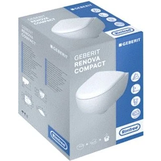 Afbeelding van Geberit Renova Pack wandcloset compact Rimfree + zitting QR&amp;SC wit