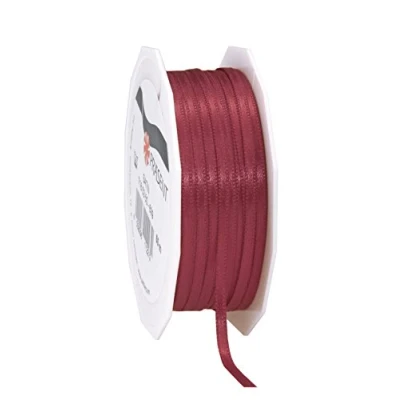 Afbeelding van Pressent cadeaulint, polyester, bordeaux, 50 m spoel 3 mm