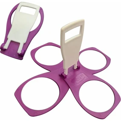 Afbeelding van CarryAround Opvouwbare bekerdrager/Caddy [MADE IN UK] [PURPLE] Afhaalkoffie, frisdrank, pint bier, drankhouder, stevige herbruikbare zakformaat, festivalsportoptredens Gemakkelijk veilig warme