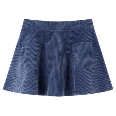 Afbeelding van Kinderrok met zakken ribfluweel 92 marineblauw