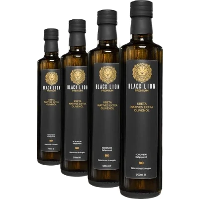 Afbeelding van KRETA Griekse biologische olijfolie koudgeperst, extra inheemse mild fruitige lekkernij 100% Koroneiki olijf premium (4 x 500 ml)