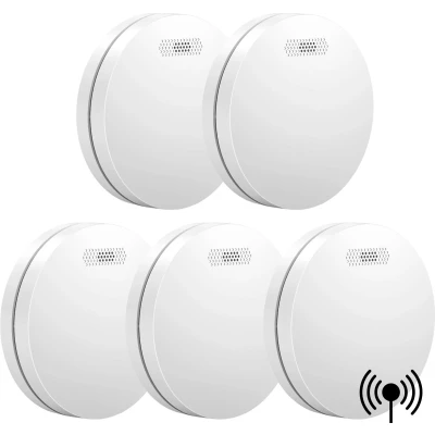 Afbeelding van Aroha Link Koppelbare Hittemelder/Rookmelder met 10 jaar batterij Hitte of Rookmelder Draadloos gekoppelde brandmelder Multipack 5 set