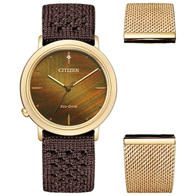 Afbeelding van Citizen Solarhorloge EM1003 48X (set, 2 delig, Met wisselband)