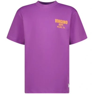 Afbeelding van Vingino Basic oversized T shirt voor jongens, paars (true purple), 6 Jaren