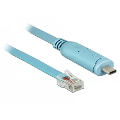 Afbeelding van USB C (m) naar RJ45 seriële RS232 adapter / grijs 3 meter