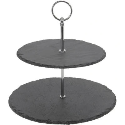 Afbeelding van Leisteen etagere 2 laags