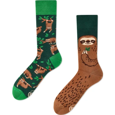 Afbeelding van Many Mornings Sloth Life Mismatch Unisex Sokken