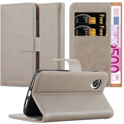 Afbeelding van Cadorabo Hoesje geschikt voor LG Google NEXUS 5 in CAPPUCCINO BRUIN Beschermhoes met magnetische sluiting, standfunctie en kaartvakje Book Case Cover Etui