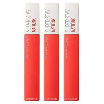 Afbeelding van Maybelline New York Superstay Matte Ink Lips Covering en is een uniform resultaat met Punta Color 25 Heroine Long Dure 16H 3 Lipsticks