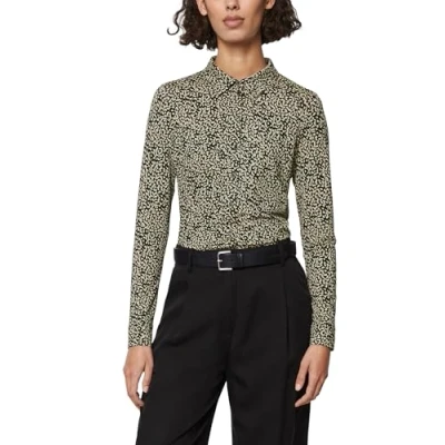 Afbeelding van Marc O&#039;Polo LONG Sleeve Collar Placket Overhemdblouse, Dames, Maat: Small, Black