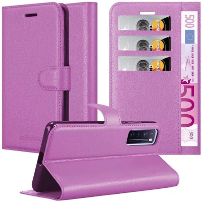 Afbeelding van Cadorabo Hoesje geschikt voor Huawei NOVA 7 5G in MANGAAN PAARS Beschermhoes met magnetische sluiting, standfunctie en kaartvakje Book Case Cover Etui