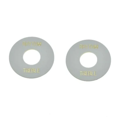 Afbeelding van KAISH 2 stks Wit met gouden letters Gitaar Toggle Schakelaar Washer Rhythm Treble Ring voor Les Paul