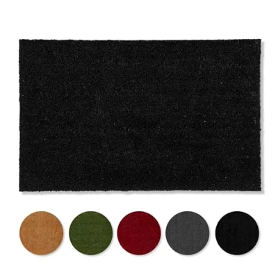 Afbeelding van antislip kokosmatten antibacteriële deurmat voor overdekte buitenruimtes duurzame natuurlijke vezels 100% kokos 50x80 cm zwart