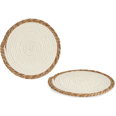 Afbeelding van Placemat Wit Bruin Natuurlijke Vezel (Ø 30 cm)