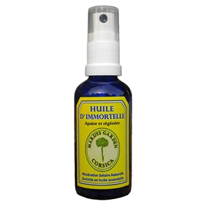 Afbeelding van Helichrysum Olie 50ml. Van Corsica. Gebruiksklaar, bloemrijk macerat, verrijkt met biologische Italicum etherische olie. ​