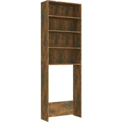 Afbeelding van vidaXL Wasmachinekast 64x24x190 cm gerookt eikenkleurig