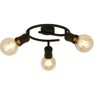 Afbeelding van Searchlight Plafondlamp Dance Ring 3 lichts zwart 45201 3BK
