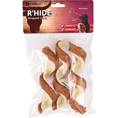 Afbeelding van Hondensnack R&#039;Hide Duck Wrapped Curl 15 cm 3 stuks