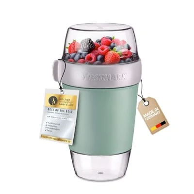 Afbeelding van Westmark Lunchbeker handige beker om mee te nemen, ideaal voor eten van cornflakes, pap, soep en salade, magnetron vriezerbestendig 1150ml, BPA vrij
