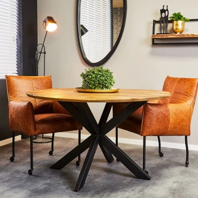 Afbeelding van Homestylingshop Ronde eettafel Eetkamertafel Isa 140 cm