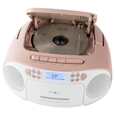 Afbeelding van Reflexion RCR2260PK Radio/CD speler VHF (FM) AUX, CD, Cassette Pink, Wit