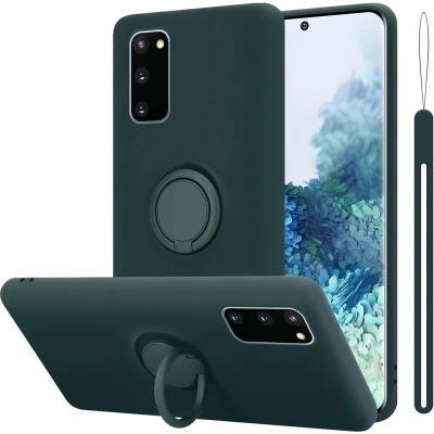 Afbeelding van Cadorabo Hoesje geschikt voor Samsung Galaxy S20 FE in LIQUID GROEN Beschermhoes van flexibel TPU silicone Case Cover met ring