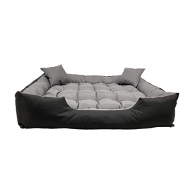 Afbeelding van Ecco Honden en kattenbed met kussen Binnenmaat: 40x30 / Buitenmaat: 55x45cm Grijs Zwart